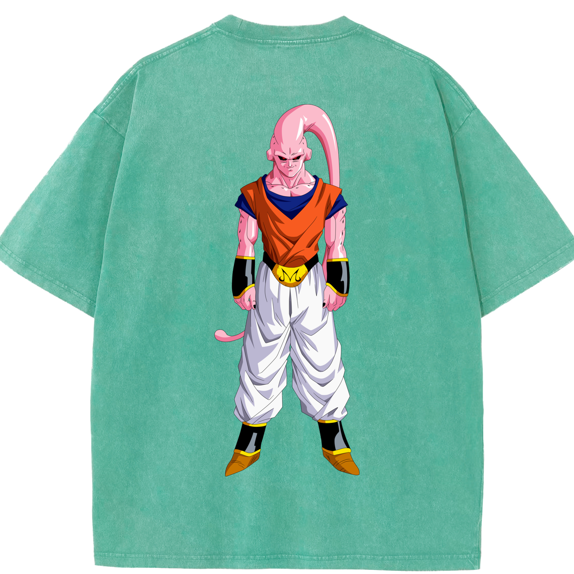 （画像用） ドラゴンボール 魔人ブウ DRAGON BALL Majin Buu 綿100% ヴィンテージ風 半袖Tシャツ（背面プリント）